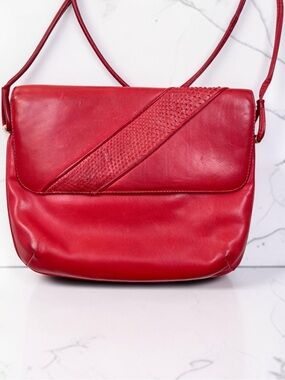 Kurt Geiger RARE 80's Red Leather and Snakeskin Crossbody Bag